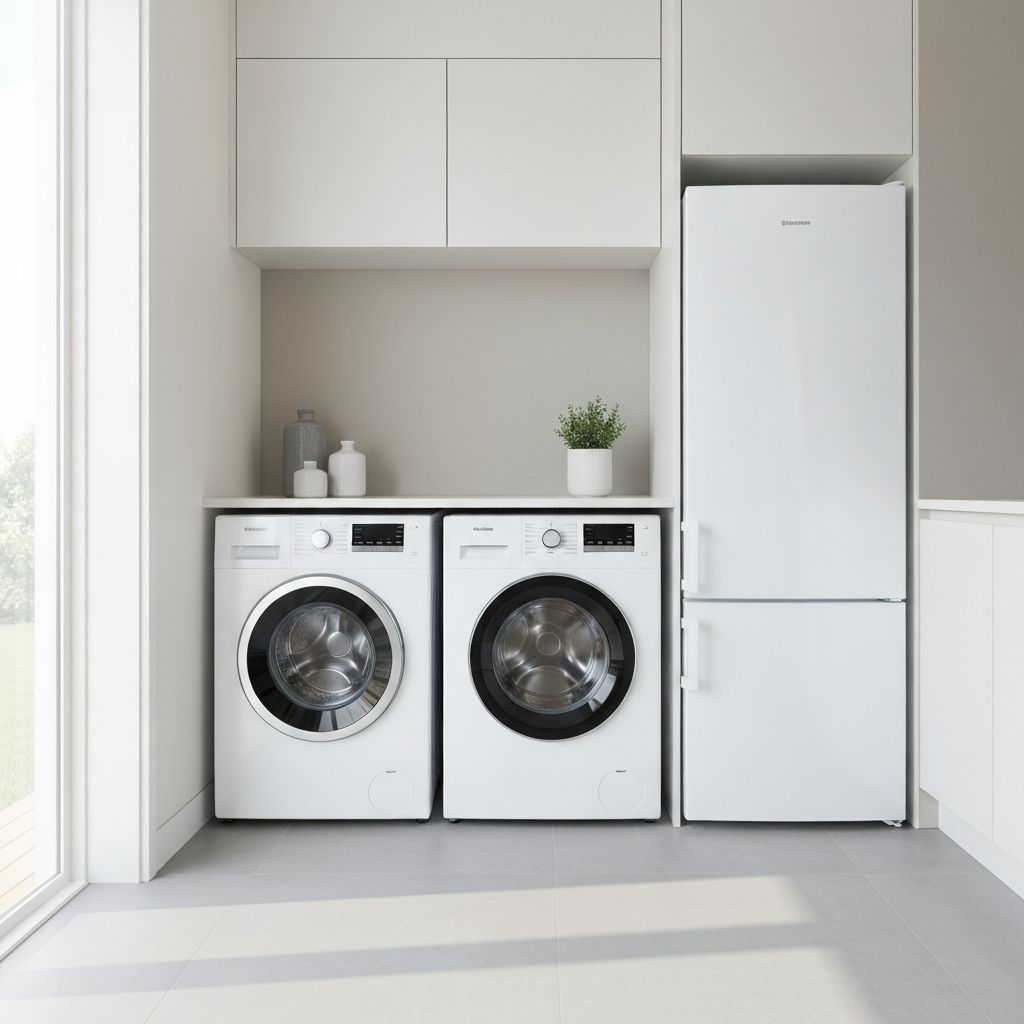 Lavadora y refrigerador modernos